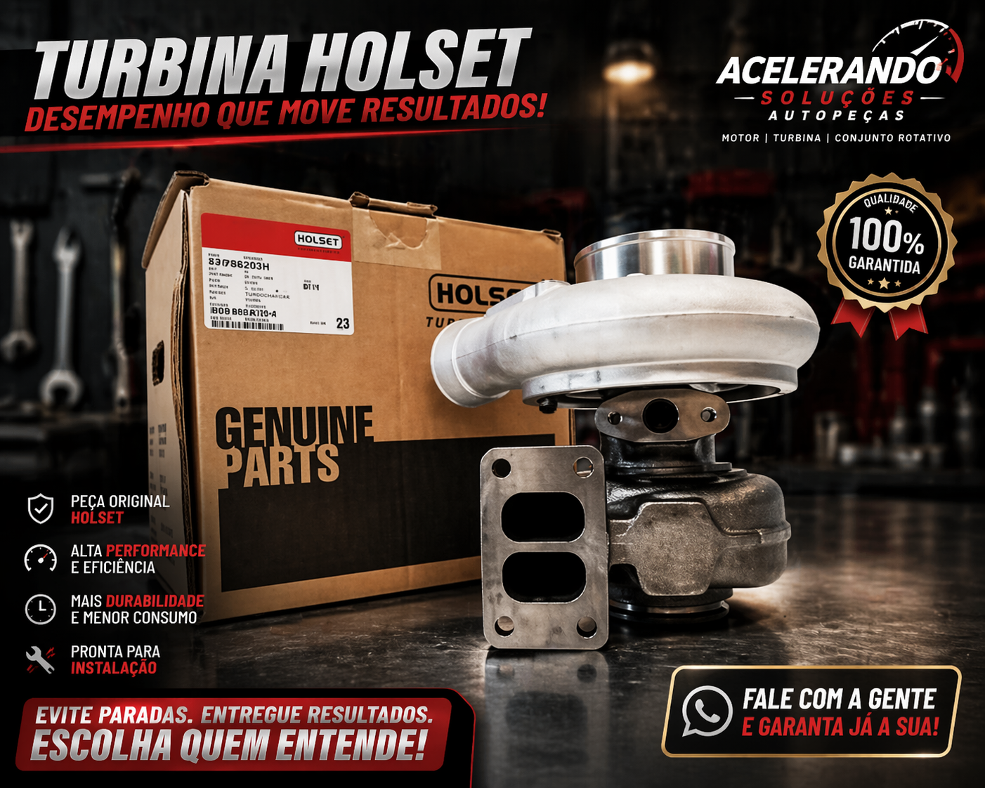 Turbina Holset — Acelerando Soluções trabalha com as melhores marcas do mercado